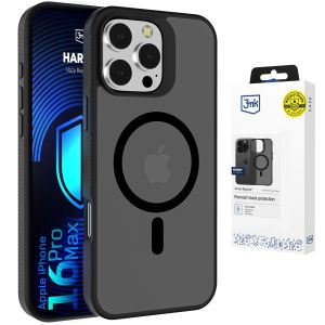 Capa fumada com MagSafe para Apple iPhone 16 Pro Max – 3mk HARDY® Hazy MagCase™ Black