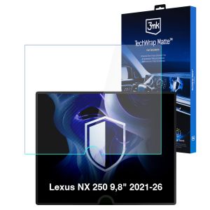 Película de proteção mate para ecrã de navegação para Lexus NX 250 9,8" 2021-26 – 3mk TechWrap Matte™ Center Display