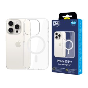 Capa resistente com MagSafe para Apple iPhone 15 Pro - 3mk EverClear MagCase