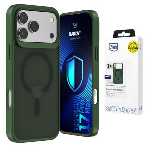 Capa fumada com MagSafe para Apple iPhone 17 Pro Max – 3mk HARDY® Hazy MagCase™ Green