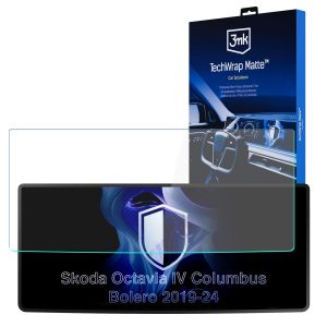 Película de proteção mate para ecrã de navegação para Skoda Octavia IV Columbus-Bolero 2019-24 – 3mk TechWrap Matte™ Center Display