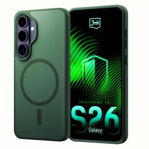 Capa fumada com MagSafe para Samsung Galaxy S26+ – 3mk HARDY® Hazy MagCase™ Green