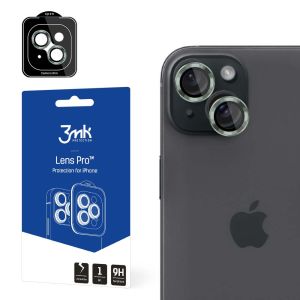 Vidro temperado para lente de câmara para Apple iPhone 15 Plus - 3mk Lens Protection Pro Black