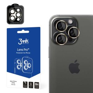 Vidro temperado para lente de câmara para Apple iPhone 15 Pro - 3mk Lens Protection Pro Black