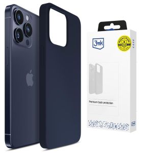 Capa de silicone para Apple iPhone 16 Pro - 3mk HARDY® Mellow Case™ Dark Blue