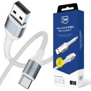 Cabo 1m 18W 9V/2A 3mk Hyper Cable N-SERIES USB-A para USB-C™ Branco