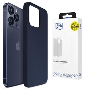 Capa de silicone para Apple iPhone 16 Pro Max - 3mk HARDY® Mellow Case™ Dark Blue