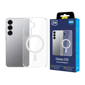 Capa resistente com MagSafe para Samsung Galaxy S25 - 3mk EverClear MagCase