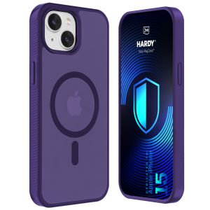 Capa fumada com MagSafe para Apple iPhone 15 – 3mk HARDY® Hazy MagCase™ Purple