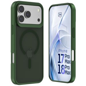 Capa fumada com MagSafe para Apple iPhone 17 Pro Max/ 18 Pro Max – 3mk HARDY® Hazy MagCase™ Green