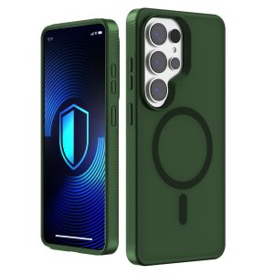 Capa fumada com MagSafe para Samsung Galaxy S25 Ultra – 3mk HARDY® Hazy MagCase™ Green
