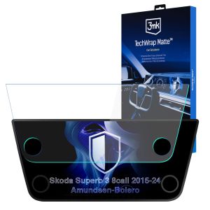 Película de proteção mate para ecrã de navegação para Skoda Superb 3 2015-24 Amundsen-Bolero – 3mk TechWrap Matte™ Center Display