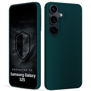 Capa de silicone para Samsung Galaxy S25 - 3mk HARDY® Mellow Case™ Dark Green