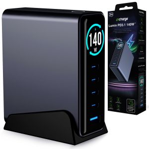 Carregador de parede com ecrã TFT QC 4+ PPS USB-C USB-A 3mk incharge® Lumin 67W™