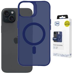 Capa fumada com MagSafe para Apple iPhone 15 – 3mk HARDY® Hazy MagCase™ Blue