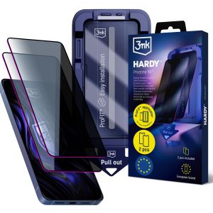 2x Vidro temperado com filtro de privacidade e aplicador para Samsung Galaxy S24 Ultra - 3mk HARDY® Privzone 9H™
