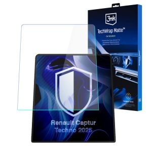 Película de proteção mate para ecrã de navegação para Renault Captur Techno Eco-G 100 g. 2025 – 3mk TechWrap Matte™ Center Display
