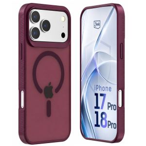 Capa fumada com MagSafe para Apple iPhone 17 Pro/ 18 Pro - 3mk HARDY® Hazy MagCase™ Burgundy