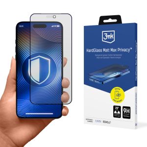 Vidro temperado mate para Apple iPhone 18 Pro - 3mk HardGlass Matt Max Privacy