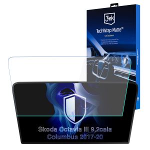 Película de proteção mate para ecrã de navegação para Skoda Octavia III Columbus 2017-20 – 3mk TechWrap Matte™ Center Display
