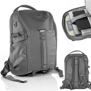 Mochila para portátil 16" 3mk HARDY® 360™ Grey com proteção 360° AST™ – profissional, de viagem, clamshell
