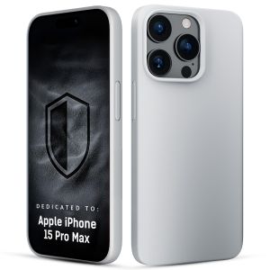 Capa de silicone com MagSafe para Apple iPhone 15 Pro Max - 3mk HARDY® Mellow MagCase™ Silver-White