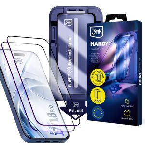2x Vidro temperado com aplicador para Apple iPhone 17 Pro/ 18 Pro – 3mk HARDY® Hardura 9H™