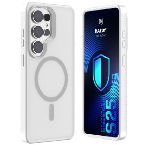 Capa fumada com MagSafe para Samsung Galaxy S25 Ultra – 3mk HARDY® Hazy MagCase™ White