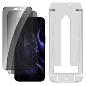 2x Vidro temperado com filtro de privacidade e aplicador para Apple iPhone 16 Pro Max - 3mk HARDY® Privzone 9H™