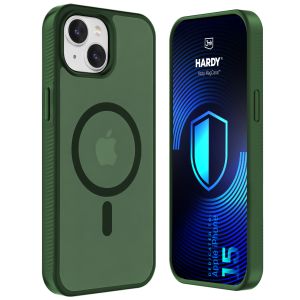 Capa fumada com MagSafe para Apple iPhone 15 – 3mk HARDY® Hazy MagCase™ Green