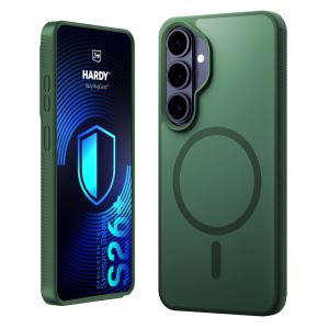 Capa fumada com MagSafe para Samsung Galaxy S26+ – 3mk HARDY® Hazy MagCase™ Green