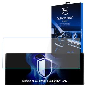Película de proteção mate para ecrã de navegação para Nissan X-Trail T33 2021-26 – 3mk TechWrap Matte™ Center Display
