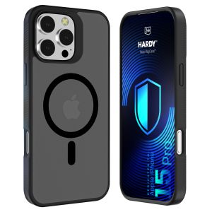 Capa fumada com MagSafe para Apple iPhone 15 Pro – 3mk HARDY® Hazy MagCase™ Black