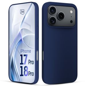 Capa de silicone para Apple iPhone 17 Pro/ 18 Pro - 3mk HARDY® Mellow Case™ Dark Blue