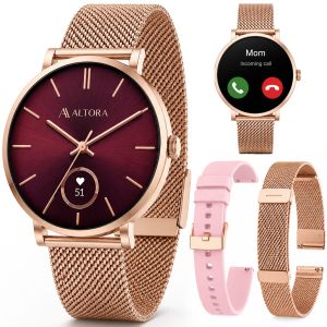 Smartwatch feminina com ecrã AMOLED e função de chamadas 3mk Altora™ Vivid Lady