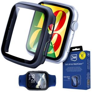 Capa com vidro temperado para Apple Watch 42mm - seria 10/11 - 3mk Satin Armor WatchCase+™ Black
