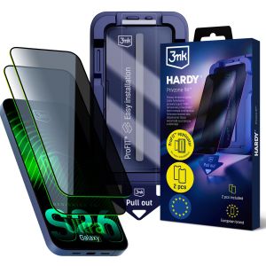 2x Vidro temperado com filtro de privacidade e aplicador para Samsung Galaxy S26 Ultra - 3mk HARDY® Privzone 9H™