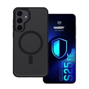 Capa fumada com MagSafe para Samsung Galaxy S25 FE – 3mk HARDY® Hazy MagCase™ Black