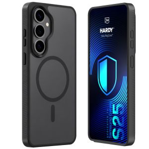 Capa fumada com MagSafe para Samsung Galaxy S25 – 3mk HARDY® Hazy MagCase™ Black