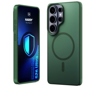 Capa fumada com MagSafe para Samsung Galaxy S26 Ultra – 3mk HARDY® Hazy MagCase™ Green