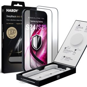 2x Vidro temperado anti-reflexo 9H para Samsung Galaxy S24/S25 - 3mk HARDY® DeepBlack Anti-Reflective Glass™