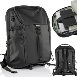 Mochila para portátil 16" 3mk HARDY® 360™ Leather com proteção 360° AST™ – negócios, viagem, clamshell