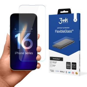 Vidro híbrido inquebrável para Apple iPhone 16 - 3mk FlexibleGlass™