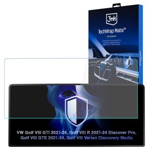 Película de proteção mate para ecrã de navegação para VW Golf VIII Discovery Media 2020-24 – 3mk TechWrap Matte™ Center Display