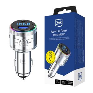 Transmissor 3w1 48W QC PD PPS USB-C USB-A 3mk Hyper Car Power Transmitter