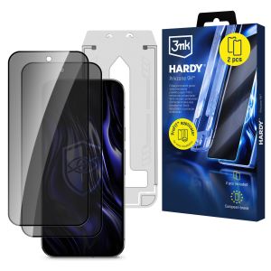 2x Vidro temperado com filtro de privacidade e aplicador para Google Pixel 9 Pro - 3mk HARDY® Privzone 9H™