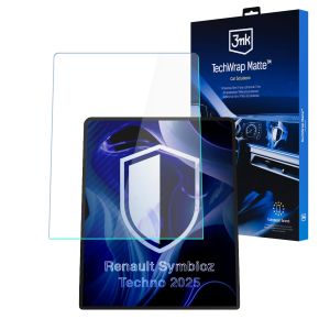 Película de proteção mate para ecrã de navegação para Renault Symbioz Techno 2025 – 3mk TechWrap Matte™ Center Display