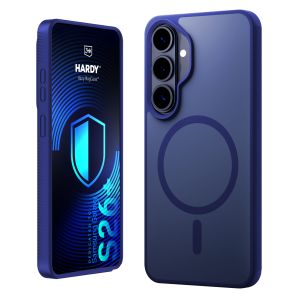Capa fumada com MagSafe para Samsung Galaxy S26+ – 3mk HARDY® Hazy MagCase™ Blue
