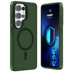 Capa fumada com MagSafe para Samsung Galaxy S25 Ultra – 3mk HARDY® Hazy MagCase™ Green