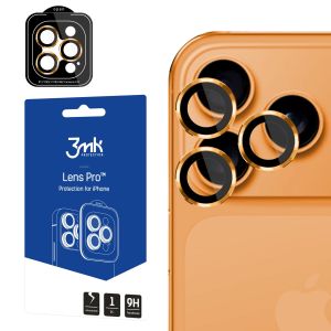 Vidro temperado para a lente da câmara para Apple iPhone 17 Pro/ iPhone 17 Pro Max - 3mk Lens Protection Pro Orange